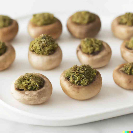 Dried Pesto-Stuffed Mushrooms